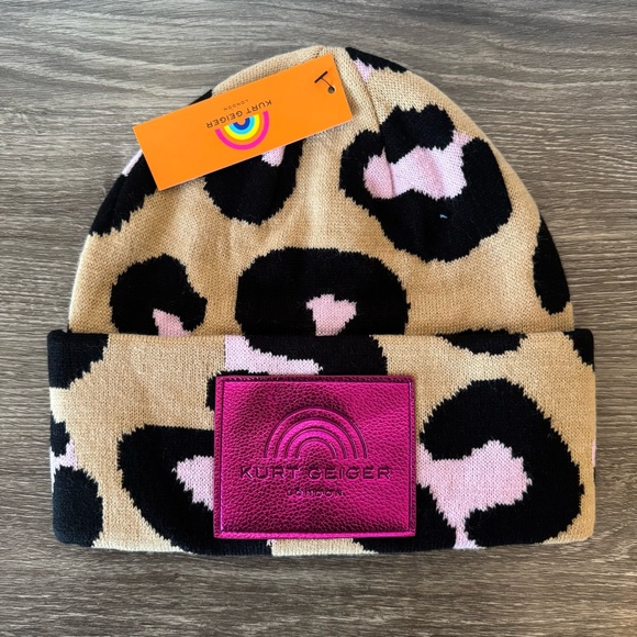 Kurt Geiger Accessories - Kurt Geiger Leopard Print Southbank Beanie